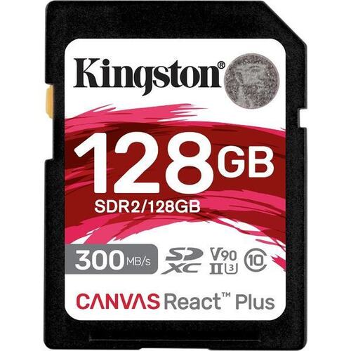 KINGSTON 128GB SDXC React Plus HS-II 300R/260W U3 V90 Full HD/4K/8K - SDR2/128GB
