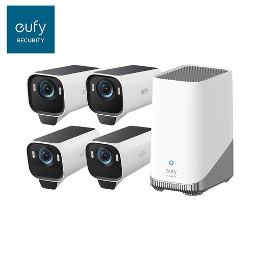 Eufy Security eufyCam S3 Pro 4K Wire-Free Smart Solar Camera Kit (4-Pack) 
