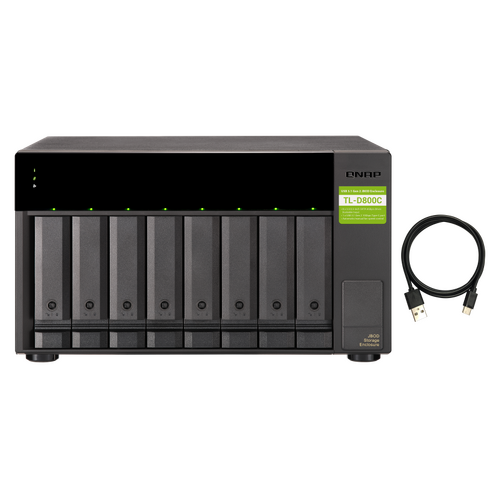QNAP TL-D800C 8-bay desktop USB-C 3.2 Gen2 10Gbps JBOD expansion unit
